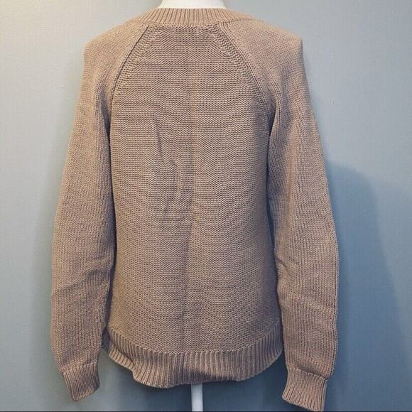 Old Navy Sweater Womens Size M Cable Knit Long Sleeve Tan Brown - Picture 2 of 12